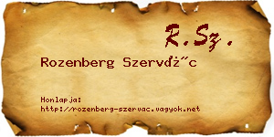 Rozenberg Szervác névjegykártya